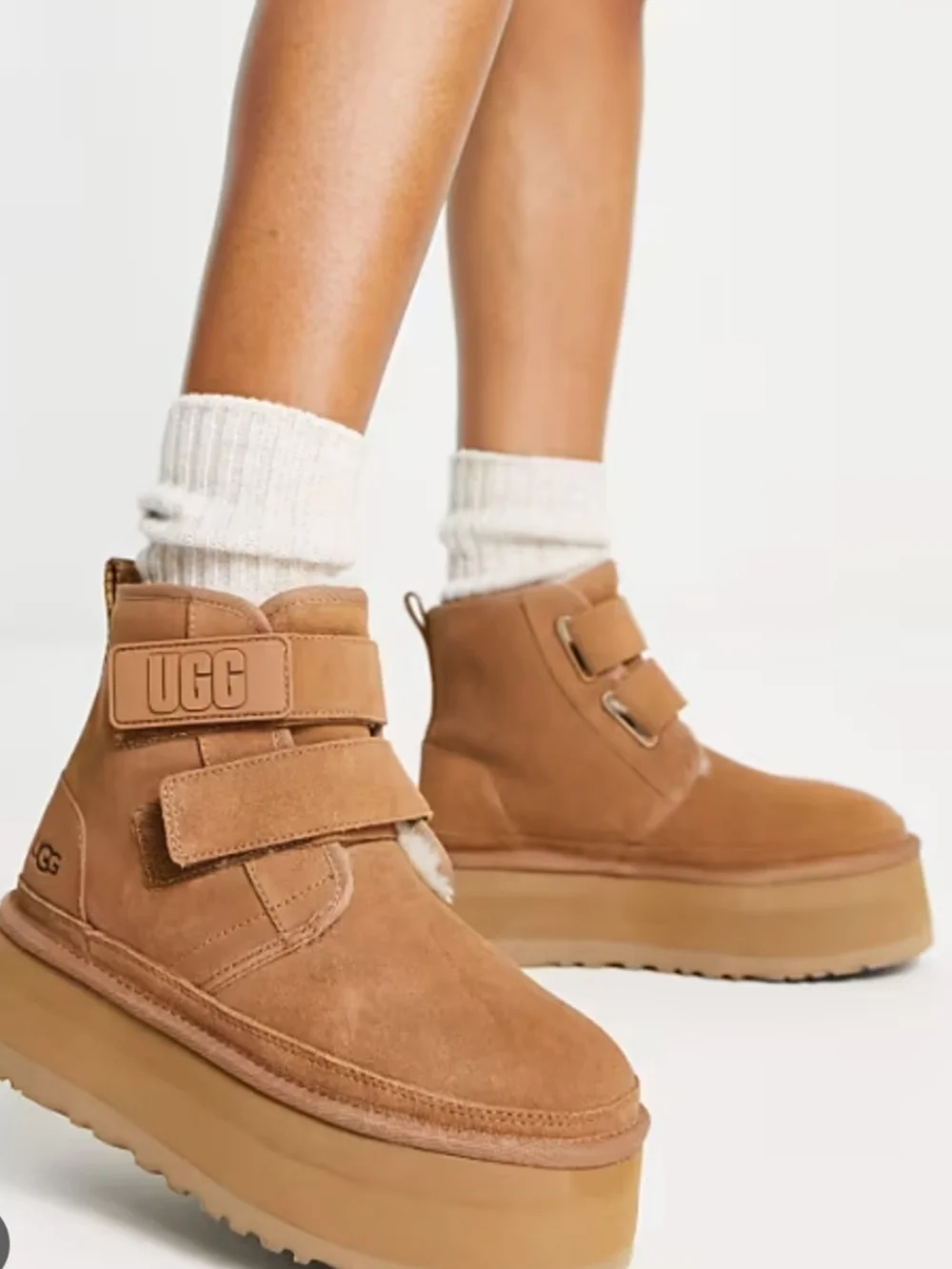 UGG Neumel Suede Platform Ankle Boots Size 8 Used Exc MSRP $160
